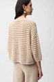 Joseph Ribkoff Open Stitch Boxy Sweater  261925  Parchment