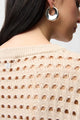Joseph Ribkoff Open Stitch Boxy Sweater  261925  Parchment
