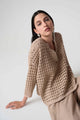 Joseph Ribkoff Open Stitch Boxy Sweater  261925  Parchment