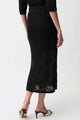 Joseph Ribkoff Cotton Blend Open Stitch Pencil Skirt 261928 Black