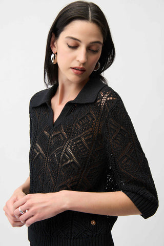 Joseph Ribkoff Knit Top 261929 Black - Crocus & Ivy Interiors