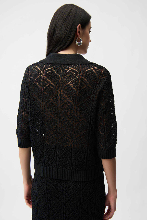 Joseph Ribkoff Knit Top 261929 Black - Crocus & Ivy Interiors