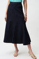 Joseph Ribkoff Denim Flare Skirt With Exposed Zipper 261969 Dark Denim