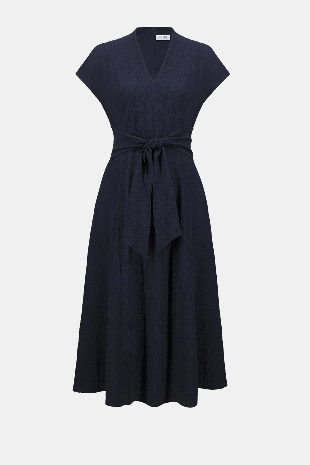 Joseph Ribkoff Seersucker Fit and Flare Dress 262026  Midnight Blue