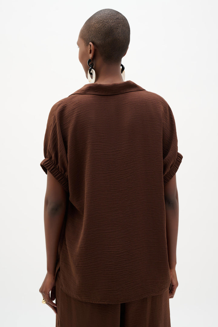 Joseph Ribkoff Gauze Top 262078 Mahogany