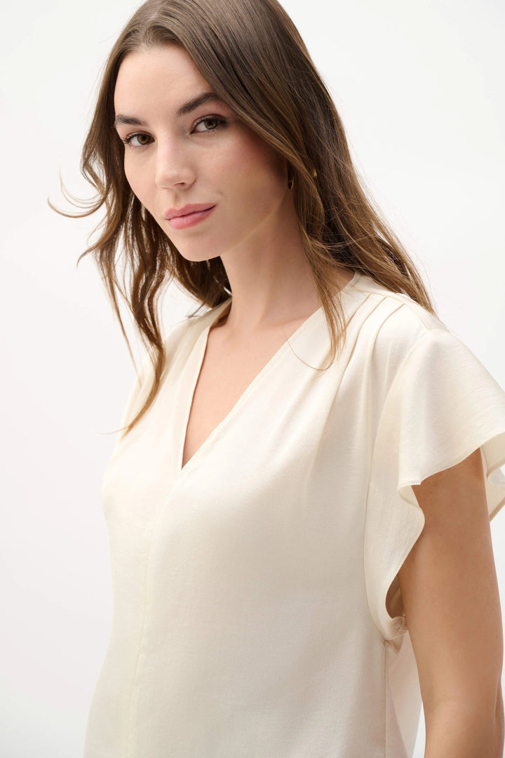 Joseph Ribkoff Satin Top with Butterfly Sleeves  262086  Canvas