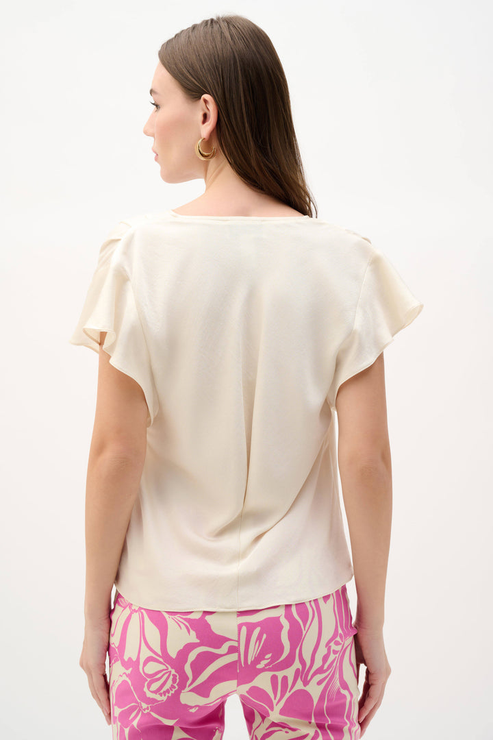 Joseph Ribkoff Satin Top with Butterfly Sleeves  262086  Canvas