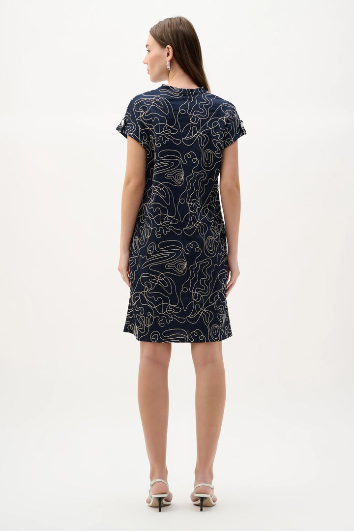 Joseph Ribkoff Trapeze Dress  262170  Navy/Off White