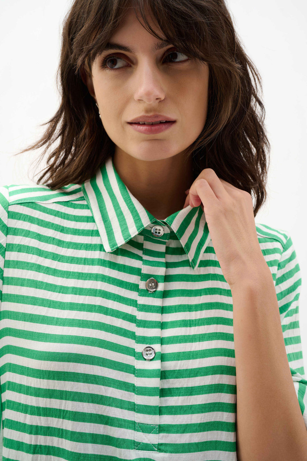 Joseph Ribkoff Striped Trapeze Dress 262175 Green
