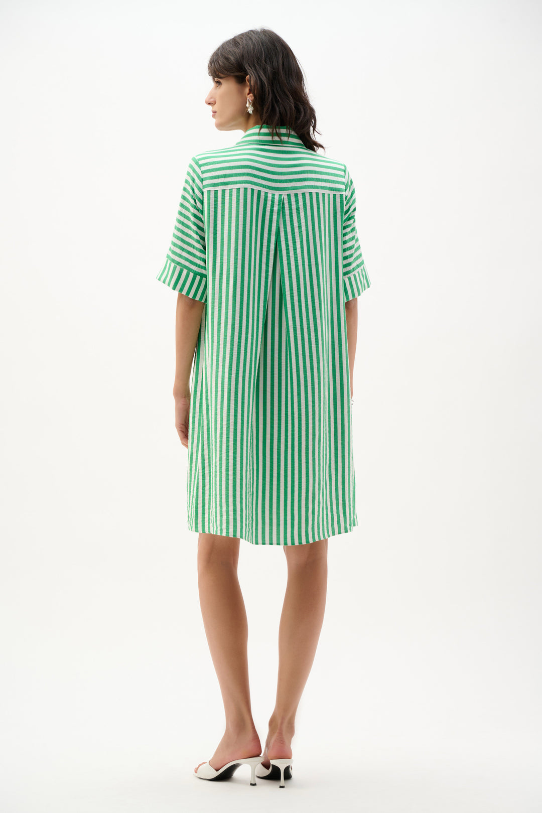 Joseph Ribkoff Striped Trapeze Dress 262175 Green