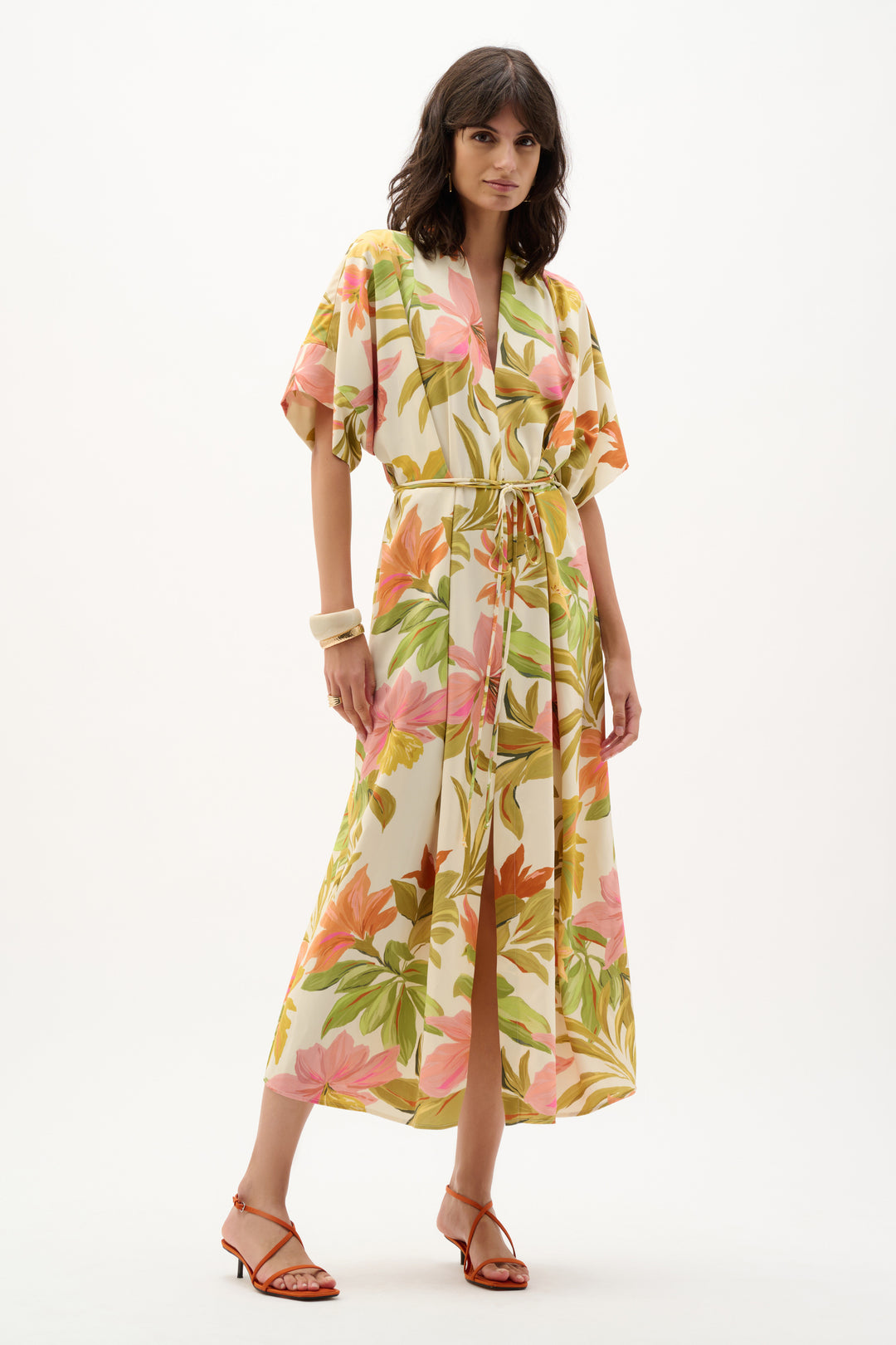 Joseph Ribkoff Fit and Flare Dress  262177  Beige/Multi
