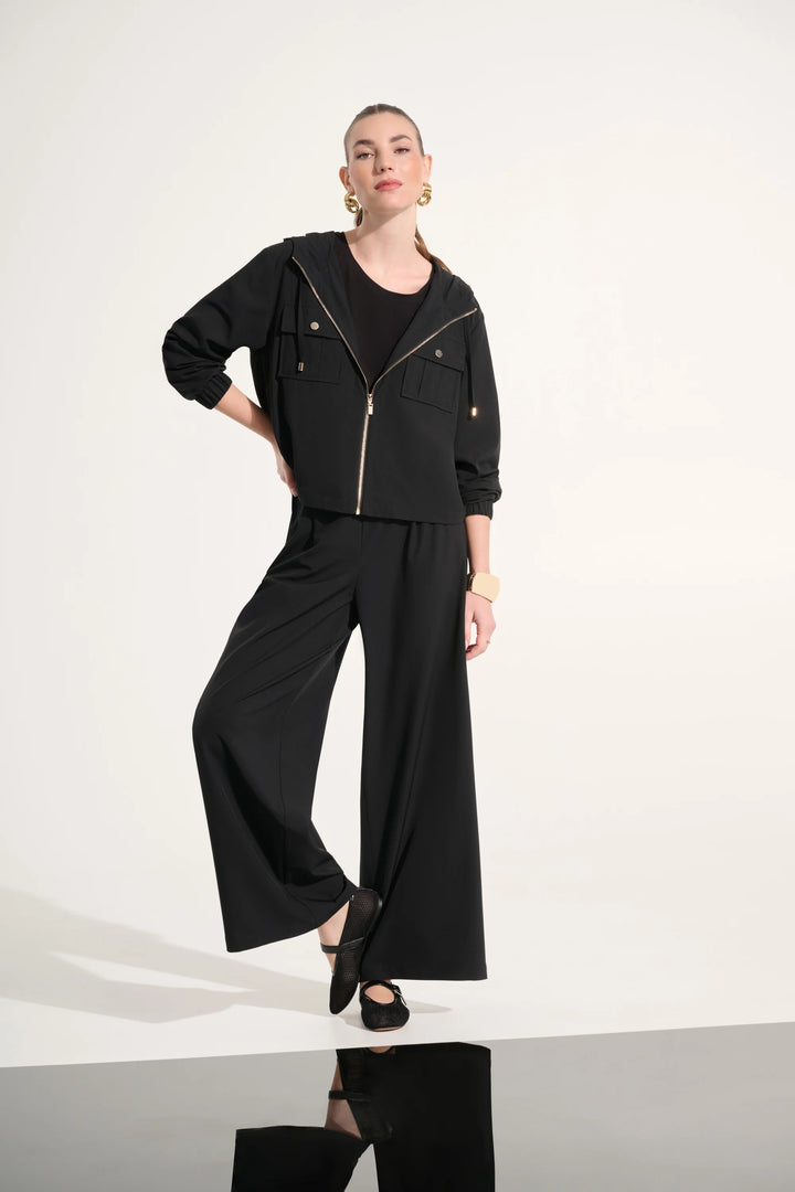 Joseph Ribkoff Hooded Boxy Utility Jacket  262621  Black