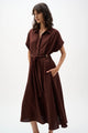 Joseph Ribkoff Fit and Flare Shirt Dress  262907  Mahogany