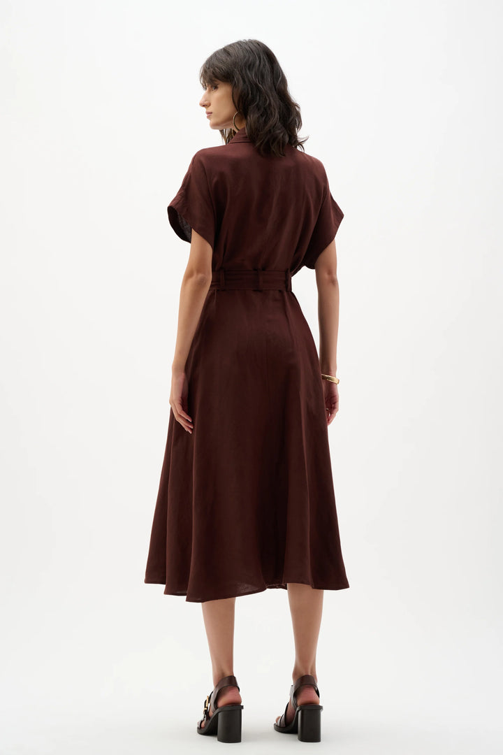 Joseph Ribkoff Fit and Flare Shirt Dress  262907  Mahogany