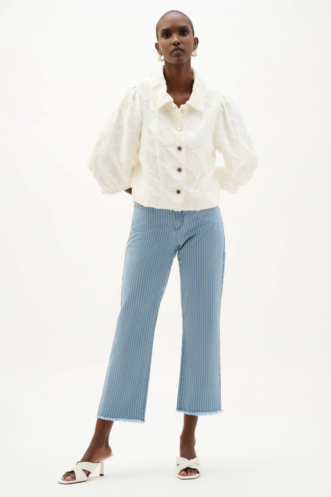 かじまりRaffle balloon cape Blouse 再入荷】Raffle balloon cape Blouse – L'AUBE BLANC
