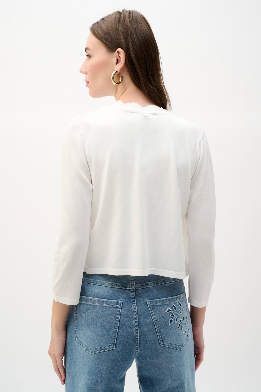 Joseph Ribkoff Fitted Bolero Cardigan  262923  Vanilla