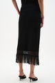 Joseph Ribkoff Knit Pull-On Skirt with Fringe  262929  Black