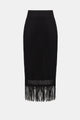Joseph Ribkoff Knit Pull-On Skirt with Fringe  262929  Black