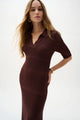 Joseph Ribkoff Sweater Knit Dress  262931  Mahogany