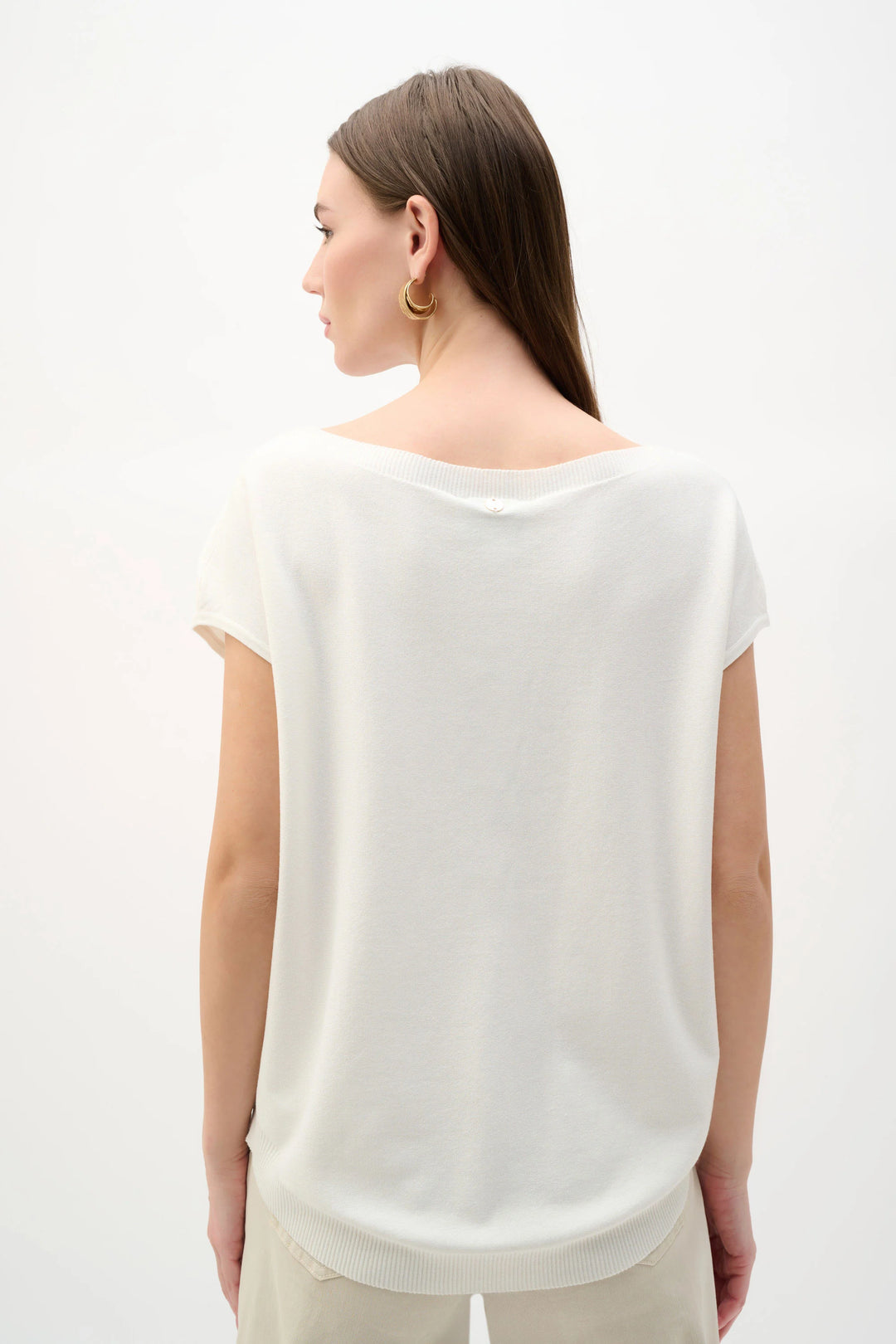 Joseph Ribkoff Knit Top with Embroidered Flowers