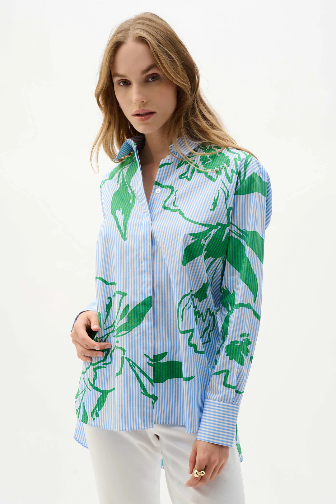 Joseph Ribkoff Floral Print Boxy Blouse  262951  Vanilla/Multi
