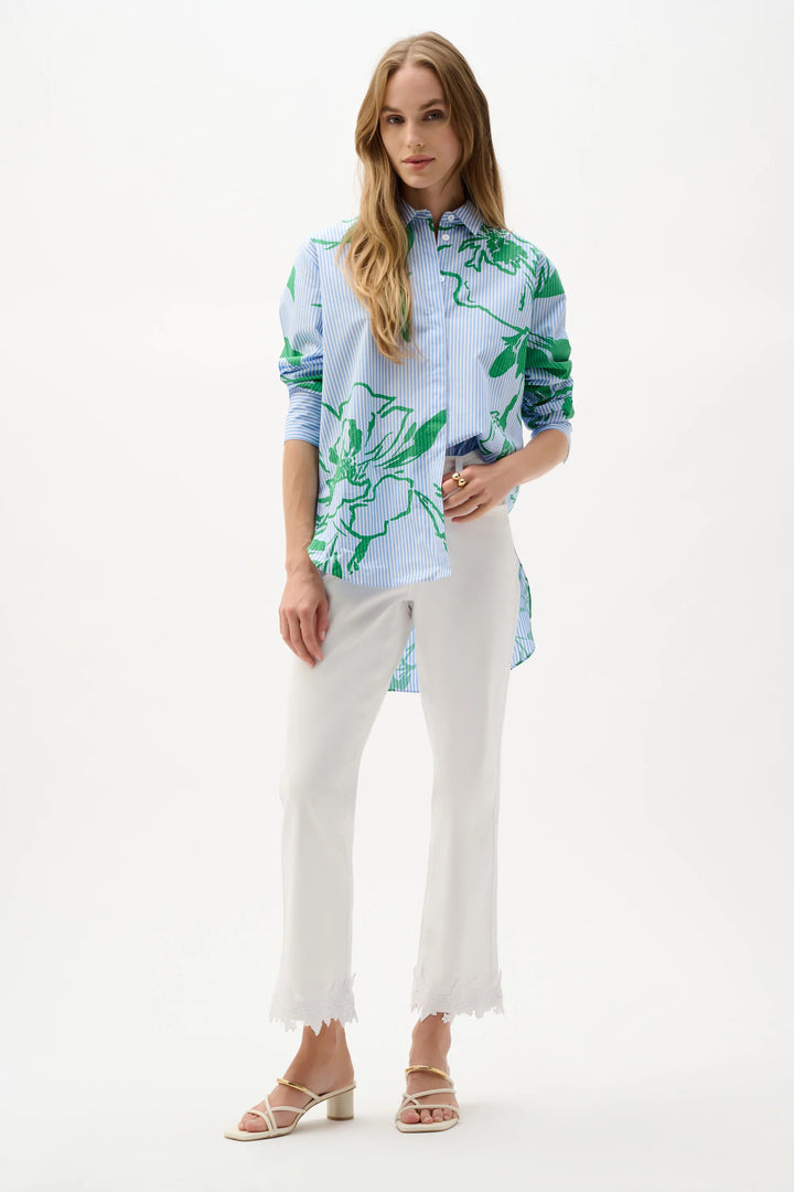 Joseph Ribkoff Floral Print Boxy Blouse  262951  Vanilla/Multi