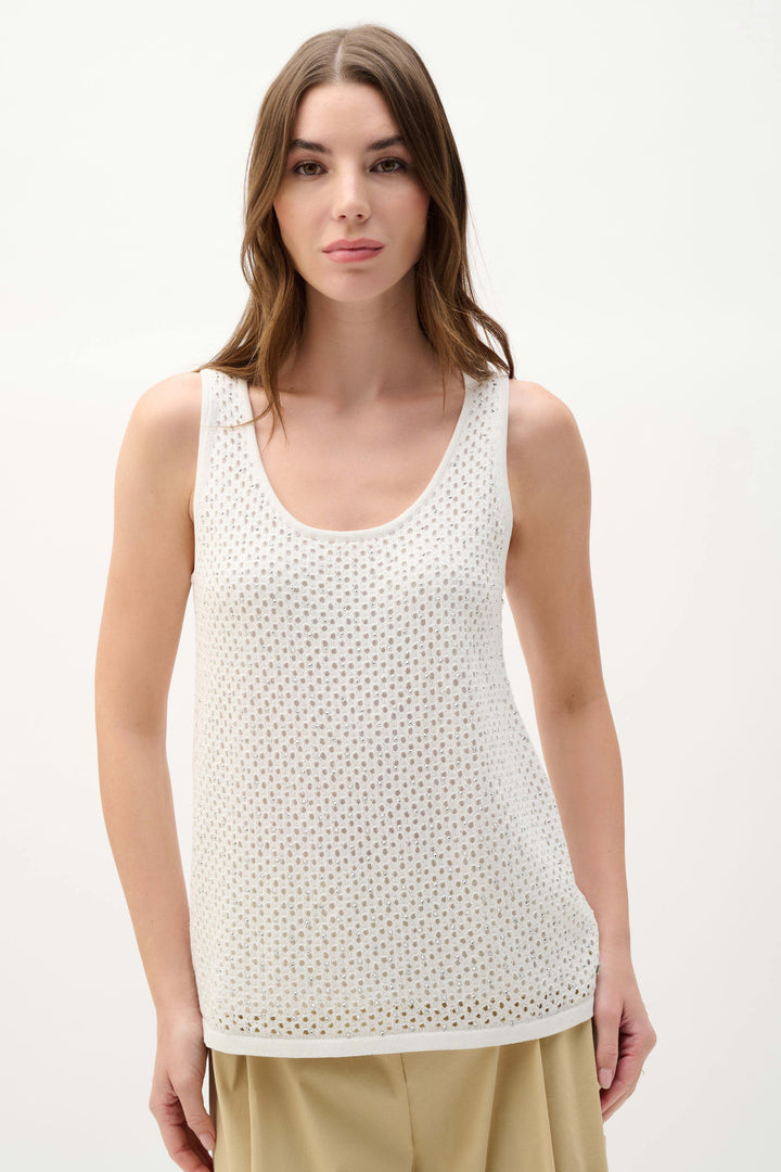 Joseph Ribkoff Embellished Knit Camisole  292957  Vanilla