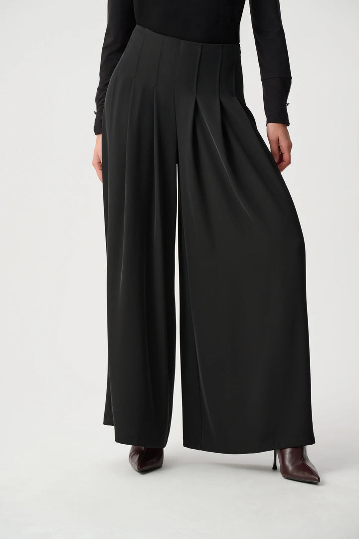 Joseph Ribkoff Woven Twill Wide Leg Pant  263040  Black
