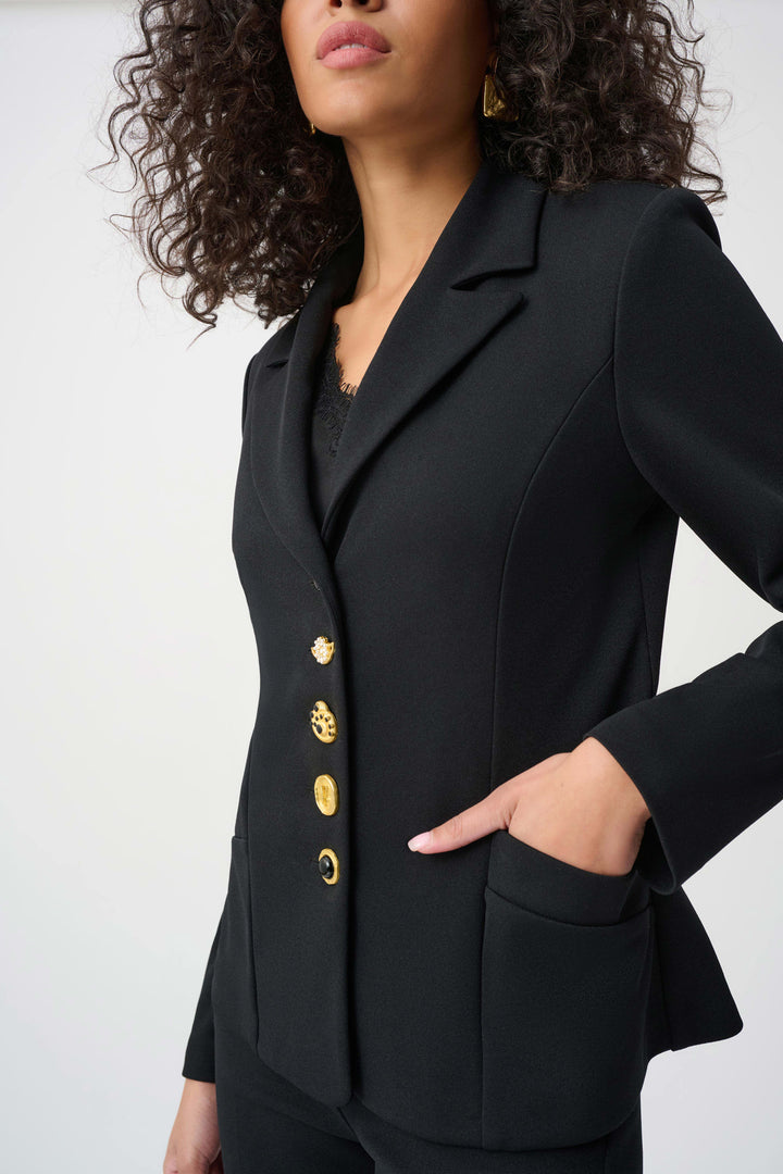 Joseph Ribkoff Scuba Crepe Fitted Blazer  262151  Black