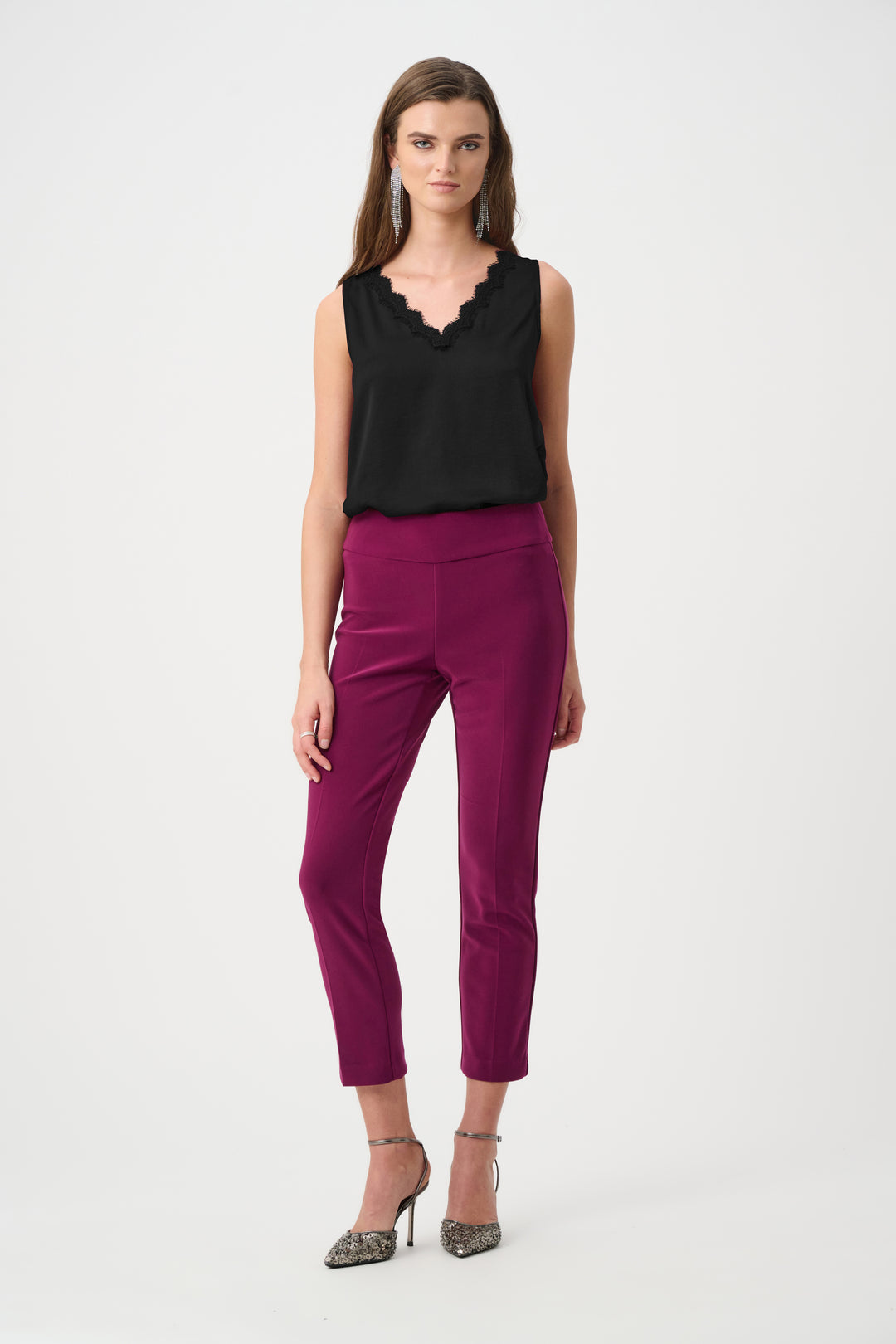Joseph Ribkoff Satin Sleeveless V-Neck Top  263235