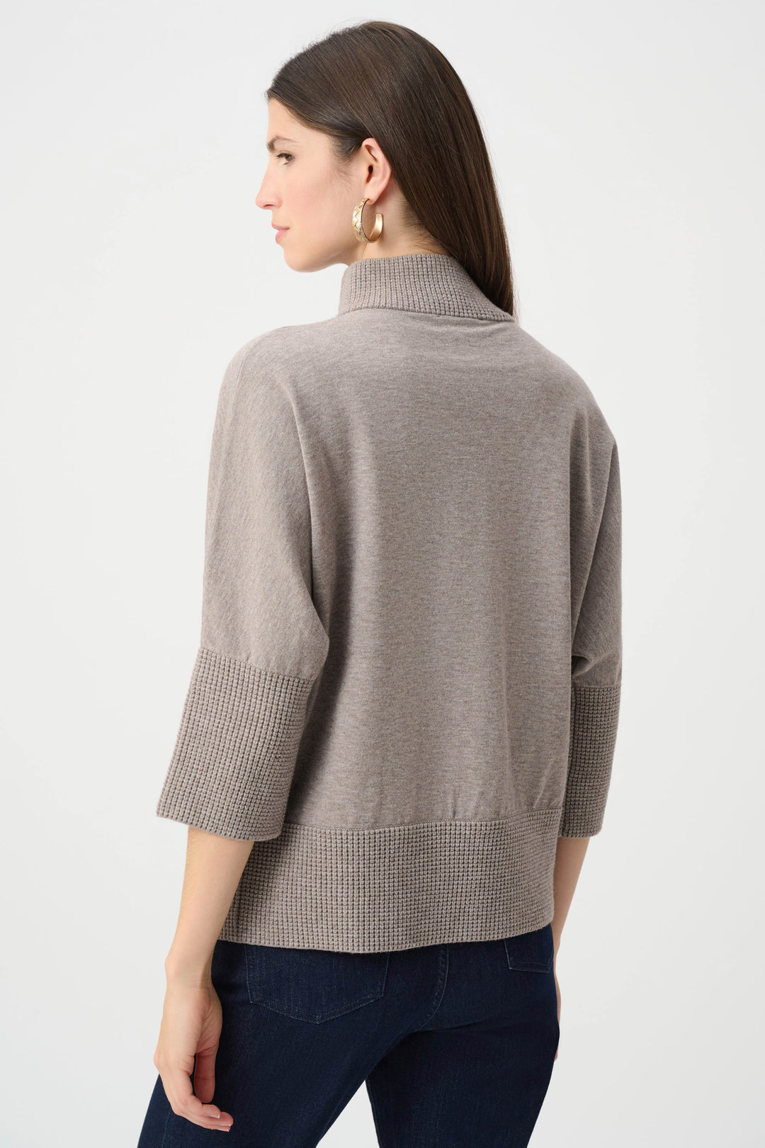 Joseph Ribkoff Funnel Neck Sweater  263937  Taupe Melange