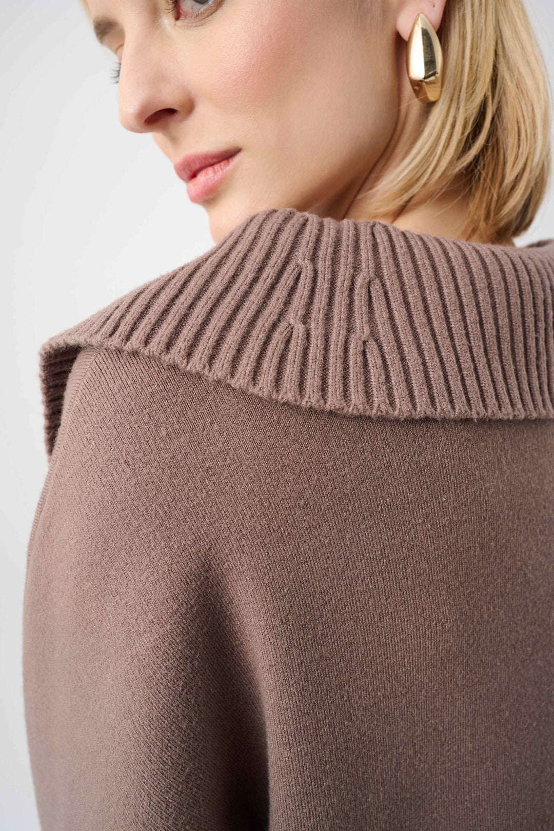 Joseph Ribkoff Shawl-Necked Sweater  263938  Mink