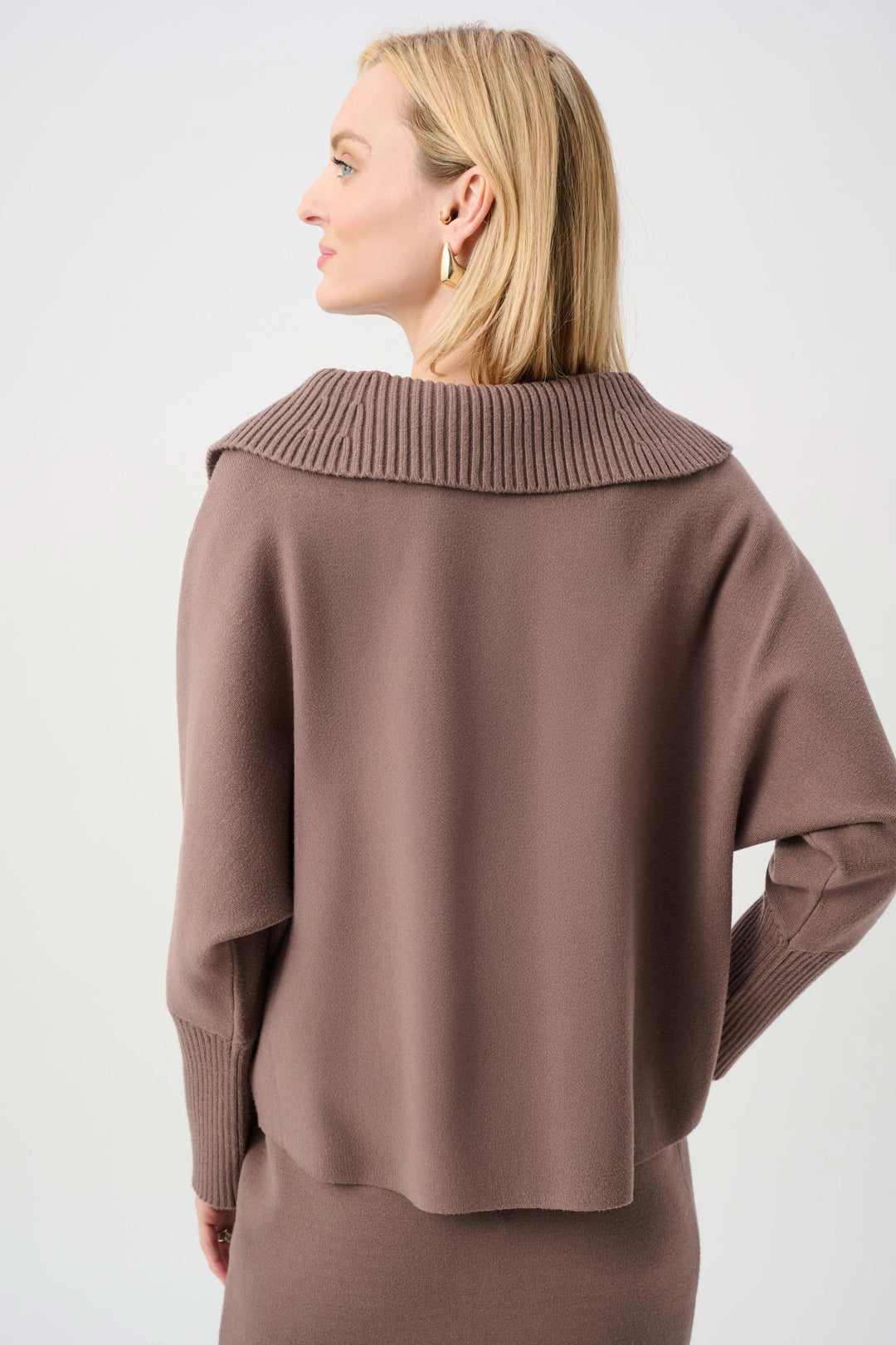 Joseph Ribkoff Shawl-Necked Sweater  263938  Mink