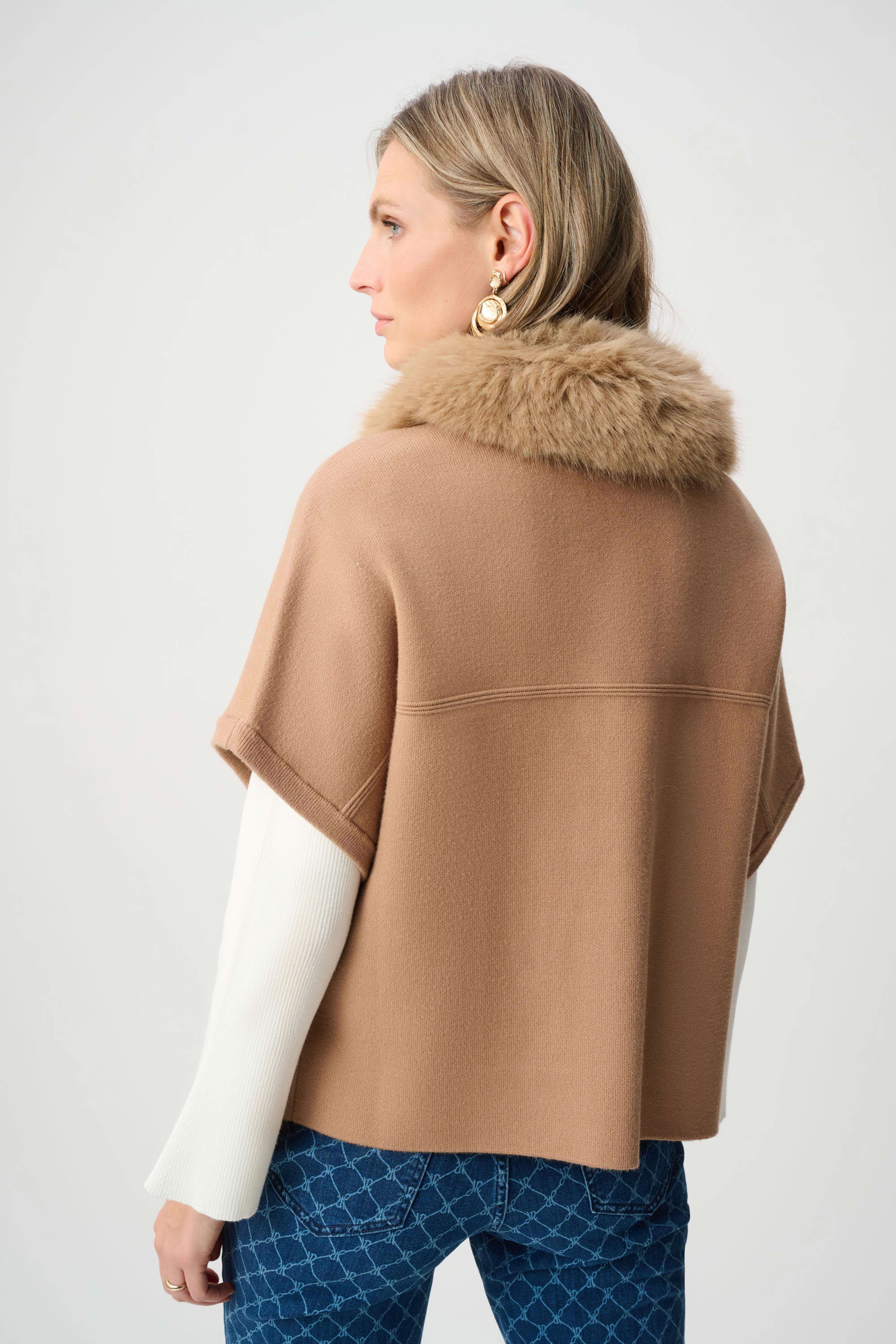 Joseph Ribkoff Sweater Knit Jacket with Detachable Collar 263949
