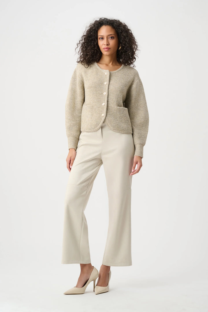 Joseph Ribkoff Sequined Boxy Crewneck Cardigan  263958  Oatmeal Melange