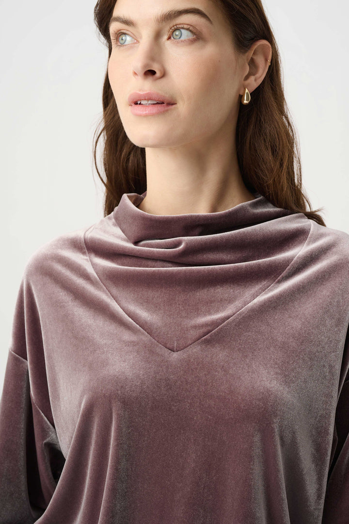 Joseph Ribkoff Velvet Cowl Collar Top  264148  Mink