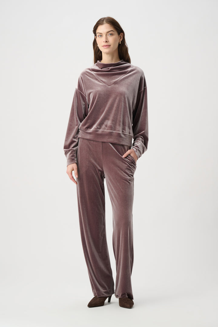 Joseph Ribkoff Velvet Cowl Collar Top  264148  Mink