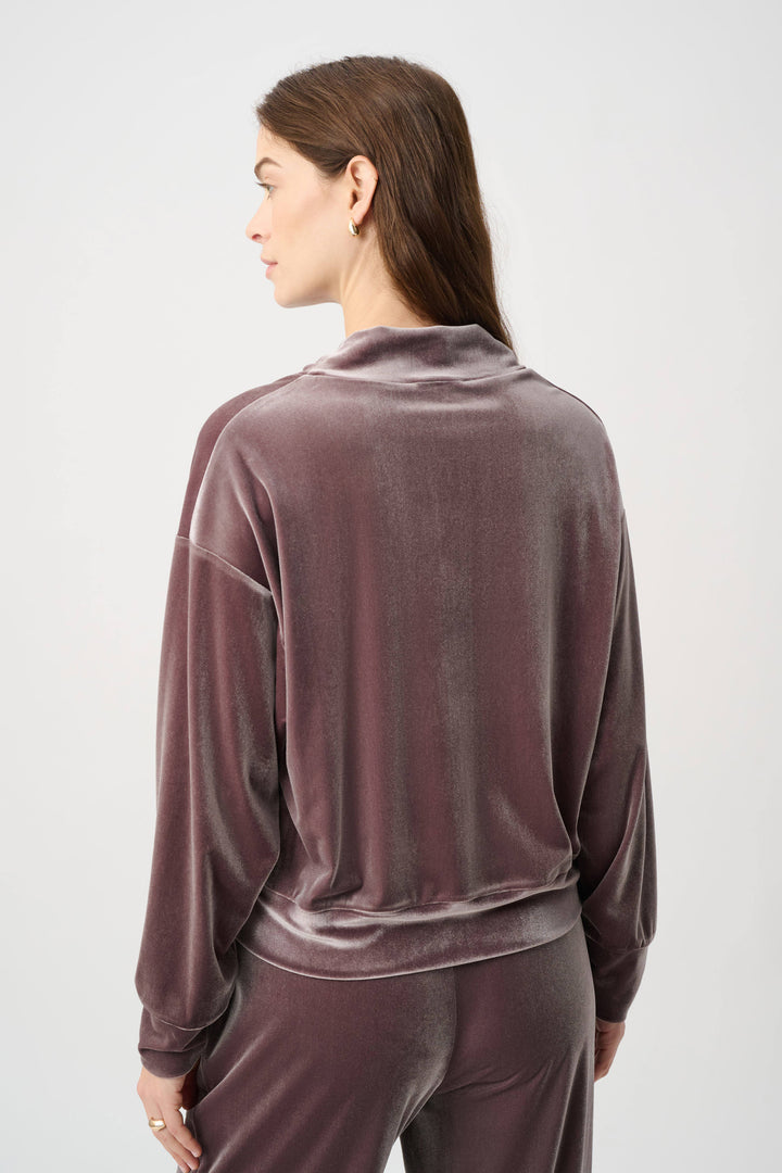 Joseph Ribkoff Velvet Cowl Collar Top  264148  Mink