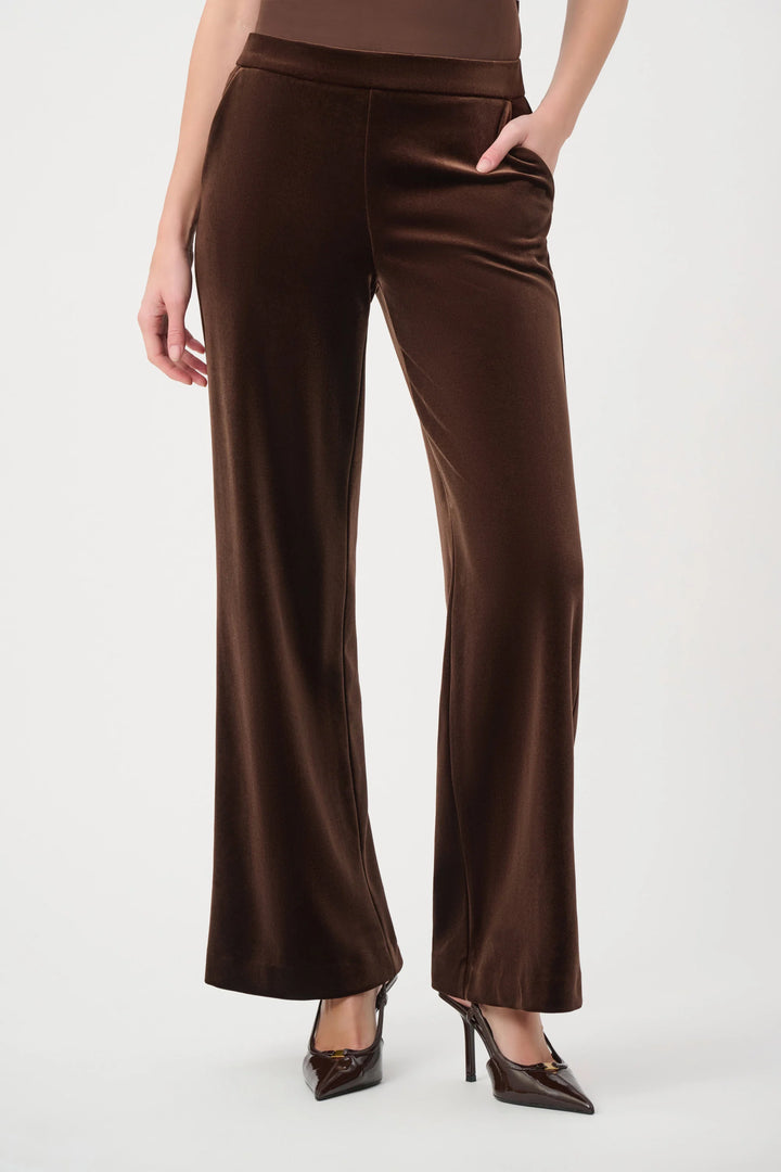 Joseph Ribkoff Velvet Wide-Leg Pants  264170  Mahogany