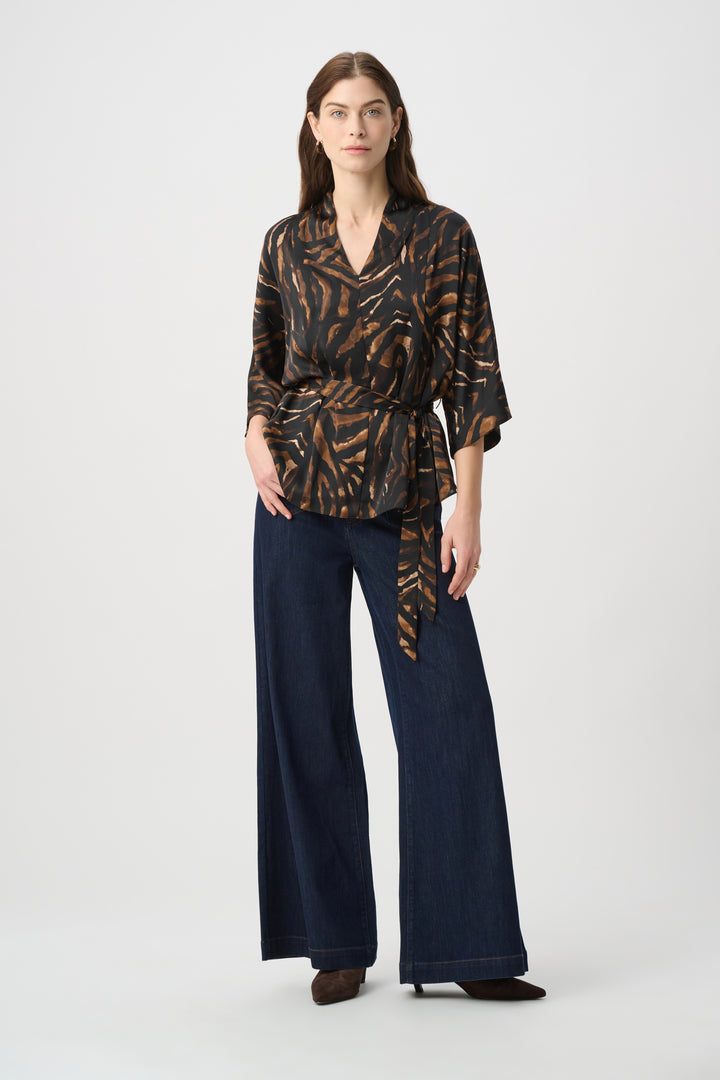 Joseph Ribkoff Denim Palazzo Jeans  264902  Dark Denim Blue