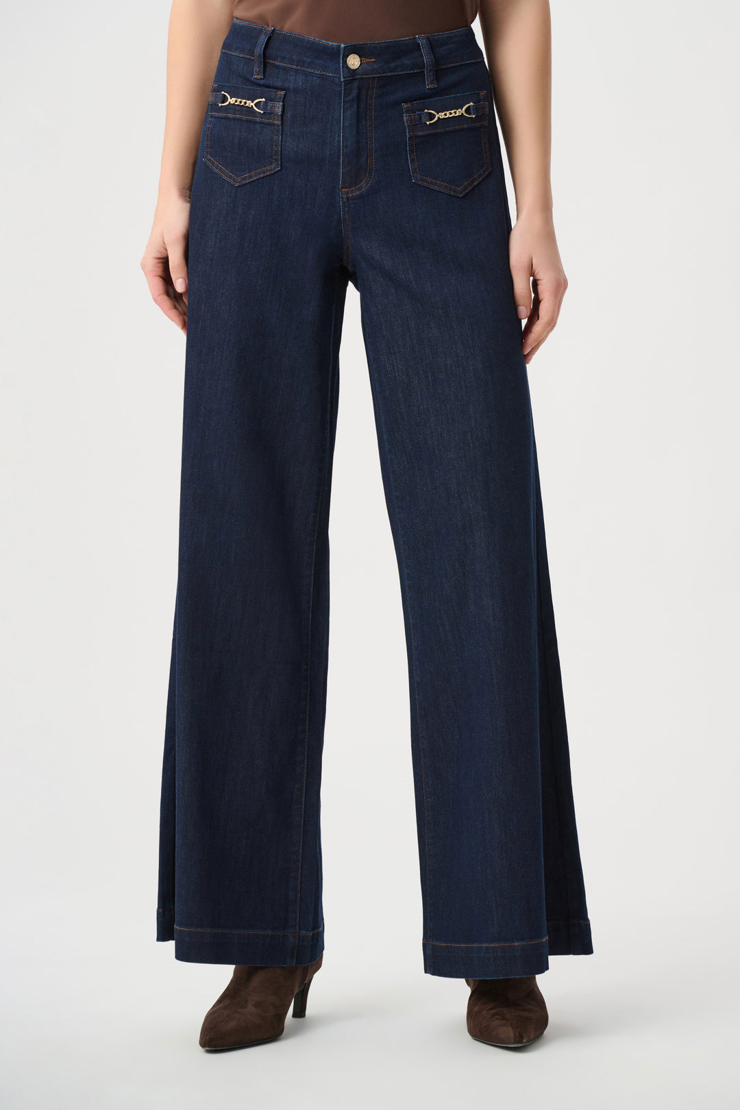 Joseph Ribkoff Denim Palazzo Jeans  264902  Dark Denim Blue
