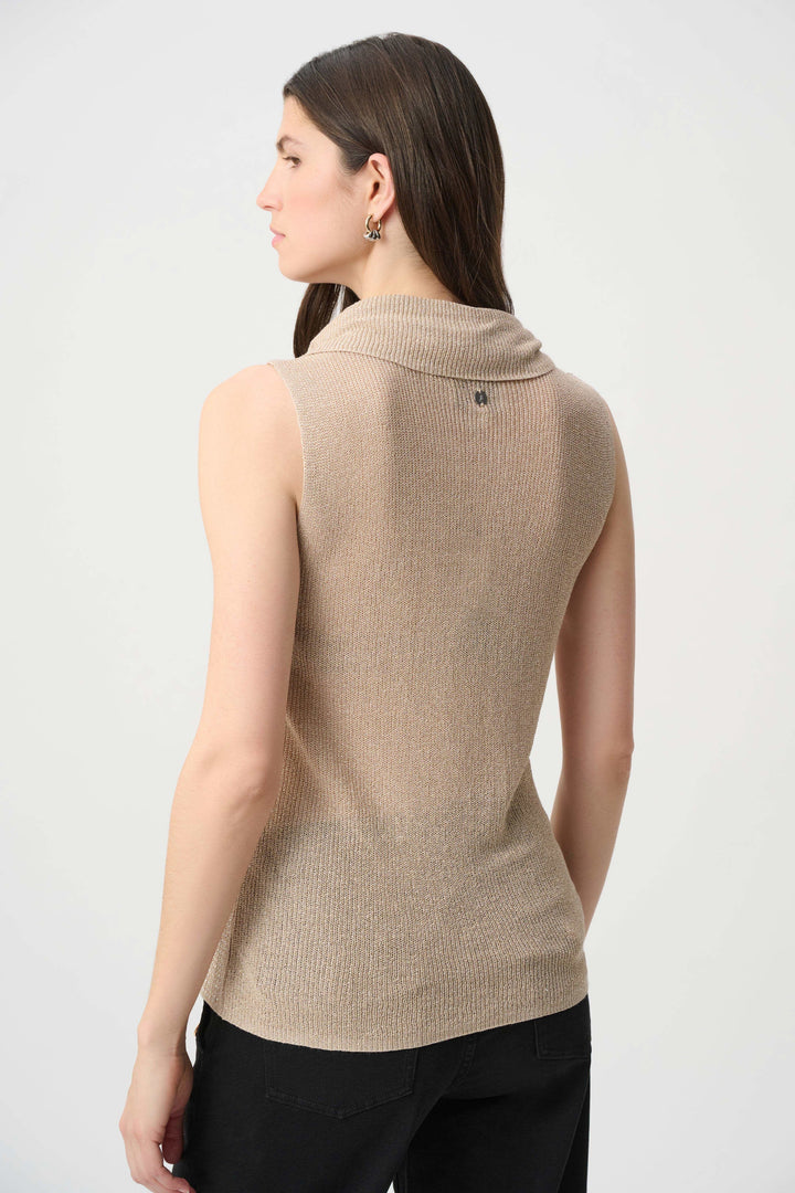 Joseph Ribkoff Rhinestone Cowl Neck Top  264929  Champagne