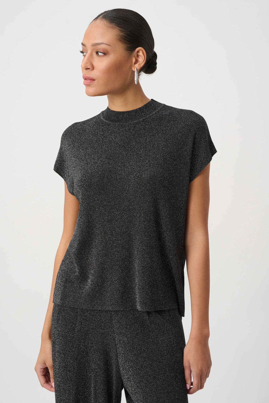 Joseph Ribkoff Mock Neck Lurex Sweater Top  264943