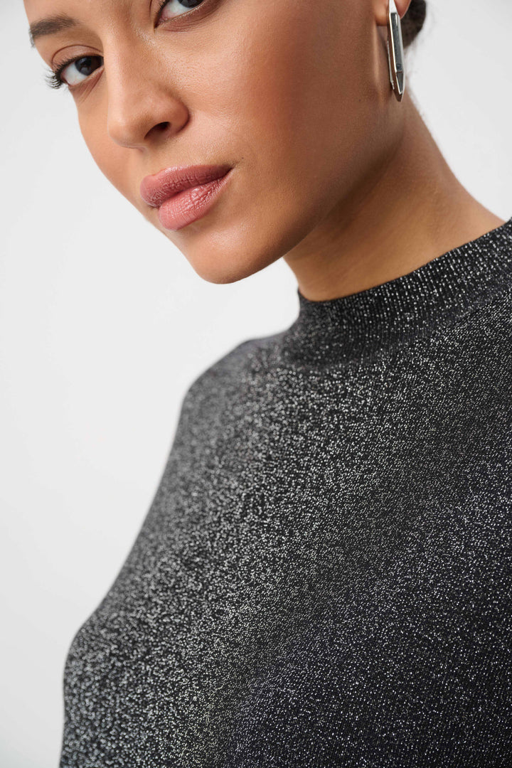 Joseph Ribkoff Mock Neck Lurex Sweater Top  264943