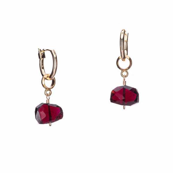 Hailey Gerrits Drake Hoop Earring - Garnet