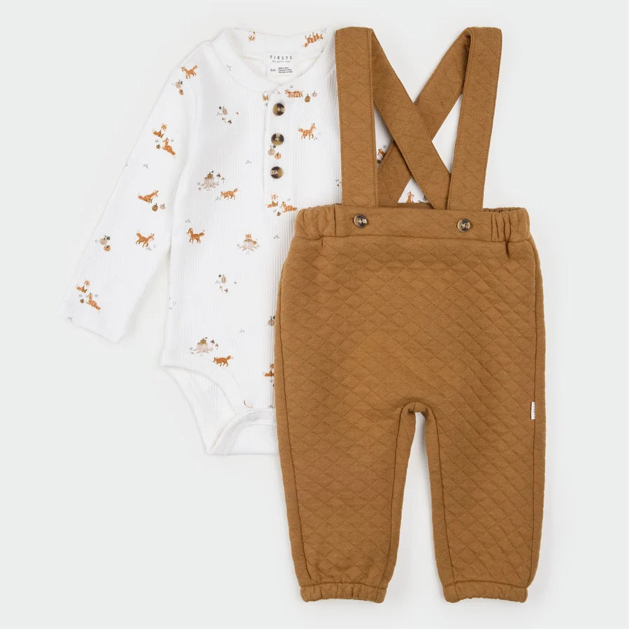 Petit Lem Baby Boy Bodysuit and Overall Set  26FGW34E18B
