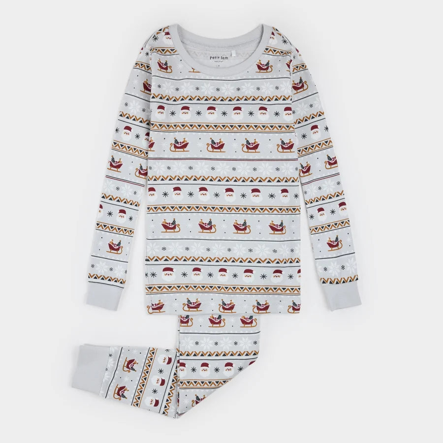 Petit Lem Two Piece Pajama Set   26HRS51Q70K   Merry Mix Print On Lunar Rock
