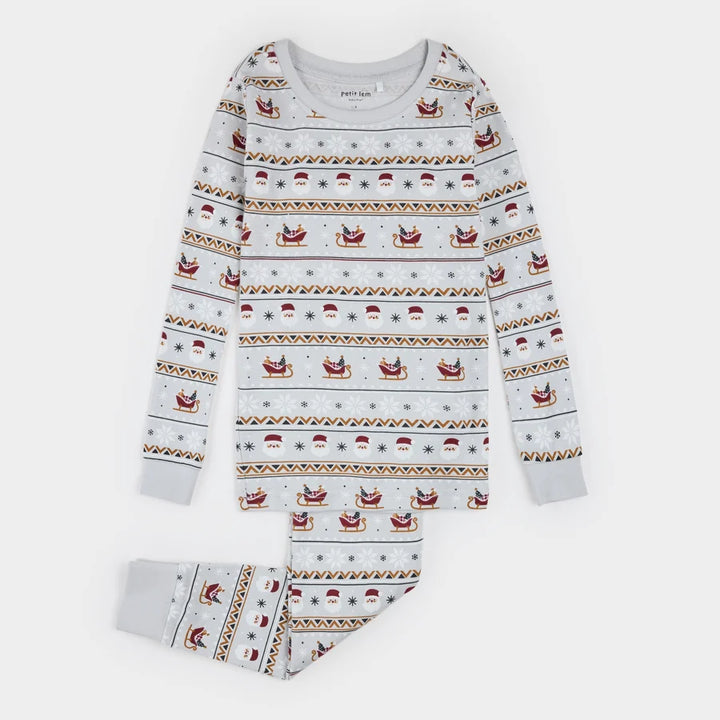 Petit Lem Two Piece Pajama Set   26HRS51Q70K   Merry Mix Print On Lunar Rock