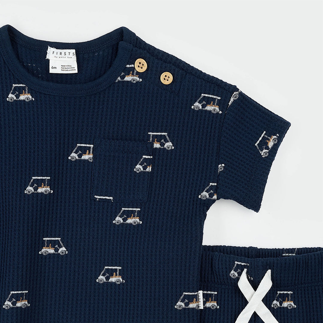 Petit Lem Baby Boy 2pce Top and Shorts Set  26SGW33E02  Navy **