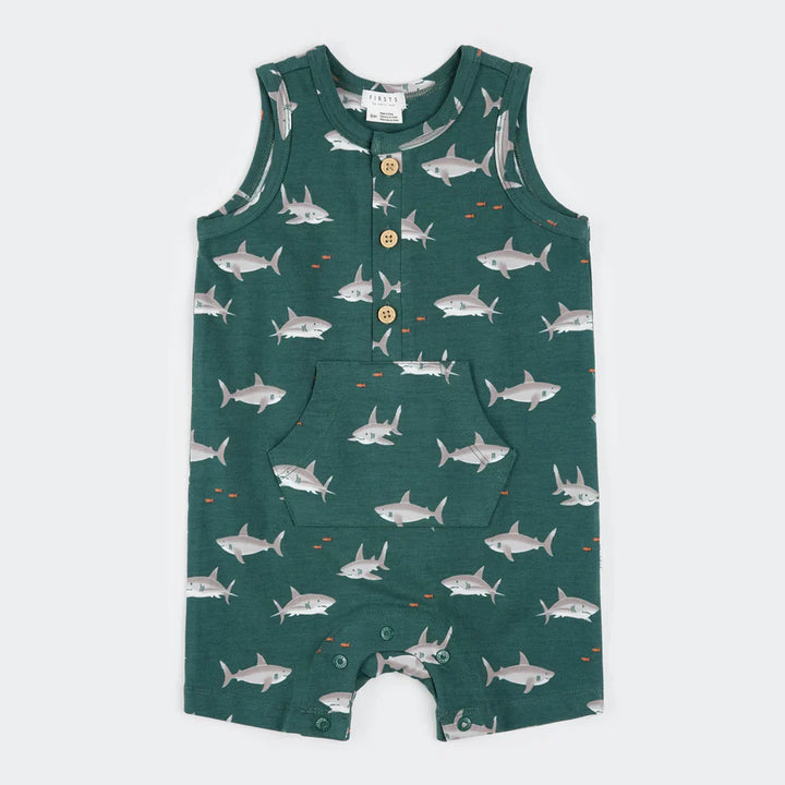 Petit Lem Baby Boy Sleeveless Romper   26SGW37N01   Teal